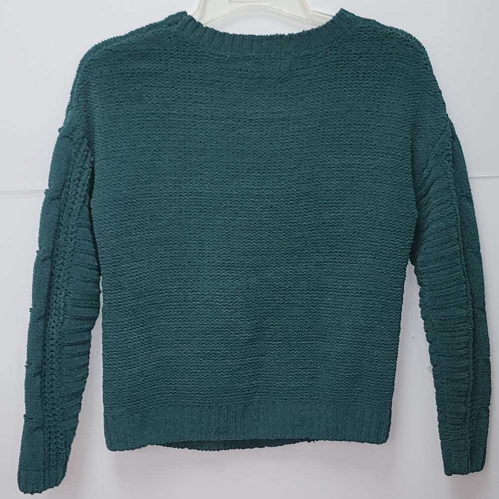 Primark Green Cable‎ Knit Sweater XS Cozy Pullover Grandma Preppy Y2K Office Ski - Picture 2 of 9